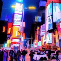 Buy canvas prints of New York Night Art by David Pyatt