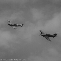 Buy canvas prints of Spitfire And Hurricane Flight  by David Pyatt