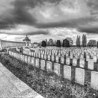 Buy canvas prints of Tyne Cot Military Cemetery Belgium  by David Pyatt