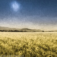 Buy canvas prints of Sunflower Fields Of Art by David Pyatt