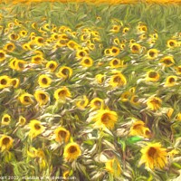 Buy canvas prints of Sunflower Summer Breeze Art by David Pyatt