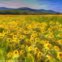 Buy canvas prints of Sunflower Summer Texture Art by David Pyatt