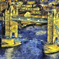 Buy canvas prints of Tower Bridge Van Gogh Style by David Pyatt