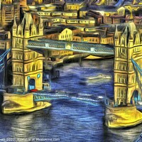 Buy canvas prints of  Van Gogh Tower Bridge  by David Pyatt