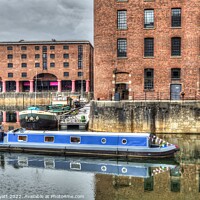 Buy canvas prints of Narrowboat Albert Dock Liverpool  by David Pyatt