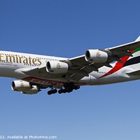 Buy canvas prints of Emirates A380 Panorama by David Pyatt