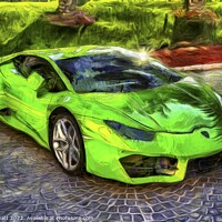 Buy canvas prints of Lamborghini Huracan Van Gogh by David Pyatt
