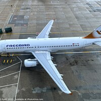 Buy canvas prints of Freebird Airlines Airbus a320 by David Pyatt