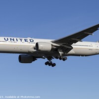 Buy canvas prints of United Airlines Boeing 777 Panorama         by David Pyatt