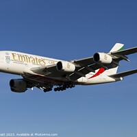 Buy canvas prints of Emirates Airbus A380-861   by David Pyatt