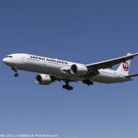Buy canvas prints of Japan Airlines Boeing 777 by David Pyatt
