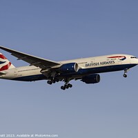 Buy canvas prints of British Airways Boeing 777 by David Pyatt