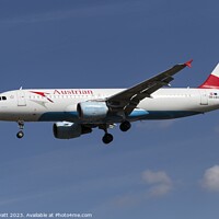 Buy canvas prints of Austrian Airlines Airbus A320-214       by David Pyatt