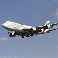 Buy canvas prints of Emirates Boeing 747 by David Pyatt