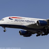 Buy canvas prints of British Airways Airbus A380-841  by David Pyatt