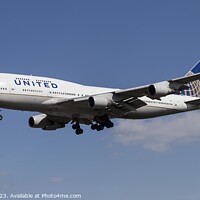 Buy canvas prints of United Airlines Boeing 747 Panorama by David Pyatt