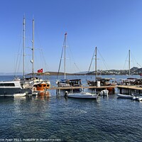 Buy canvas prints of Aegean Sea Boats Bodrum  by David Pyatt