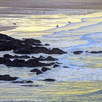 Buy canvas prints of Newquay Beach Sunset by David Pyatt