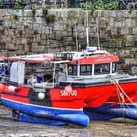 Buy canvas prints of Catherine Anne Boat Newquay Harbour  by David Pyatt