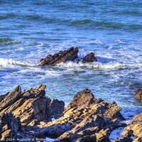 Buy canvas prints of  Cornish Rocks Breaking Waves by David Pyatt