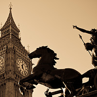Buy canvas prints of Big Ben And Boudica statue by David Pyatt