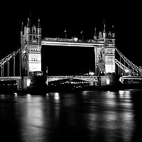 Buy canvas prints of Tower Bridge In Black and White by David Pyatt