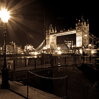 Buy canvas prints of Tower Bridge At Night by David Pyatt