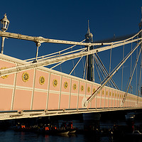 Buy canvas prints of The albert Bridge London by David Pyatt