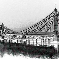 Buy canvas prints of Albert Bridge London by David Pyatt