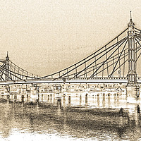 Buy canvas prints of Albert Bridge London by David Pyatt
