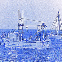 Buy canvas prints of Fishing Boats Art by David Pyatt