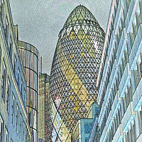 Buy canvas prints of The Gherkin Building London by David Pyatt