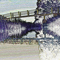 Buy canvas prints of Bridge Across The River by David Pyatt