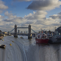 Buy canvas prints of River Thames Waterfall by David Pyatt
