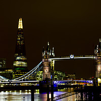 Buy canvas prints of The Shard and Tower Bridge by David Pyatt