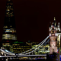 Buy canvas prints of The Shard and Tower Bridge by David Pyatt