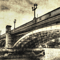 Buy canvas prints of Southwark Bridge Vintage Art by David Pyatt
