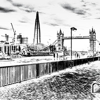 Buy canvas prints of River Thames sketch by David Pyatt
