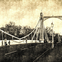 Buy canvas prints of The Albert Bridge Vintage by David Pyatt