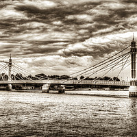 Buy canvas prints of The Albert Bridge London by David Pyatt