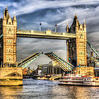 Buy canvas prints of Tower Bridge London Opening by David Pyatt