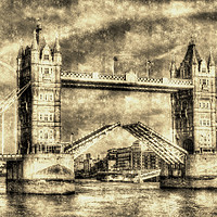 Buy canvas prints of Tower Bridge London opening by David Pyatt