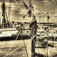Buy canvas prints of Thames Sailing Barges Vintage by David Pyatt