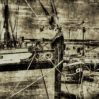 Buy canvas prints of Thames Sailing Barges Vintage by David Pyatt