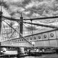 Buy canvas prints of The Victorian Albert Bridge London by David Pyatt