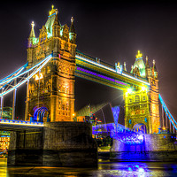 Buy canvas prints of Tower Bridge Opening by David Pyatt