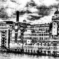 Buy canvas prints of  Butlers Wharf London Vintage by David Pyatt