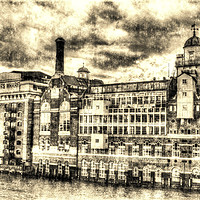 Buy canvas prints of Butlers Wharf London Vintage by David Pyatt