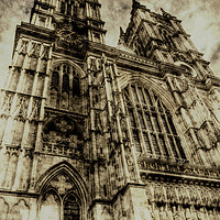 Buy canvas prints of  Westminster Abbey London Vintage by David Pyatt