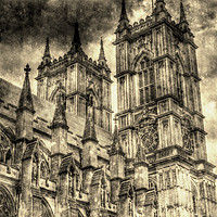 Buy canvas prints of  Westminster Abbey London Vintage by David Pyatt